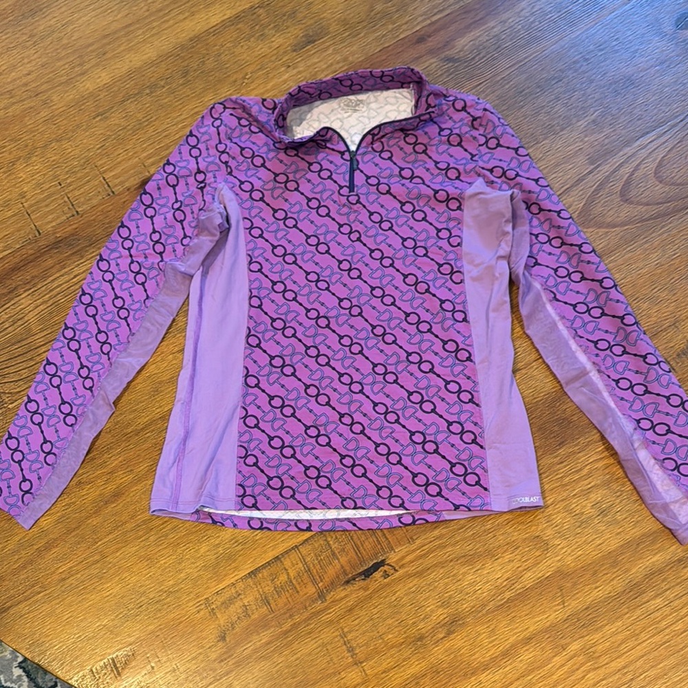 Dover Coolblast Riding shirt Purple Patterned Long Sleeve Top